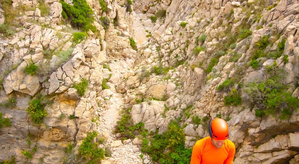 Easy climbing and abseiling accompanied by a guide