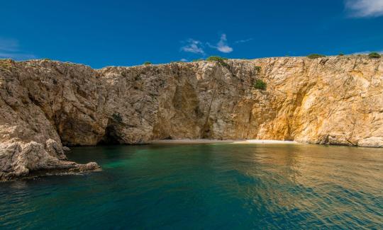Boat trip to Golden Beach and Blue Cave from Punat